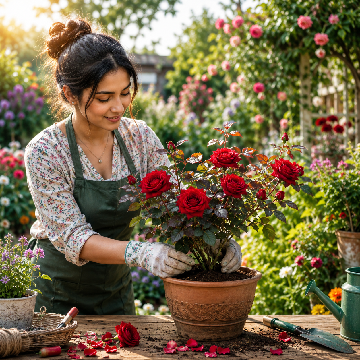 Premium Red Rose Flower Plant Combo Pack (1+1) | Live Healthy Blooming Rose Plants for Home Garden 🌹🌹