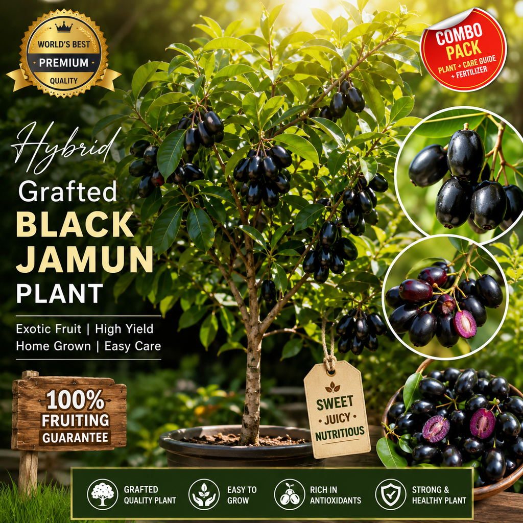 Hybrid Grafted Black Jamun Fruit Plant | Premium High Yield Fruiting Variety | Live Healthy Sapling 🌱🍇