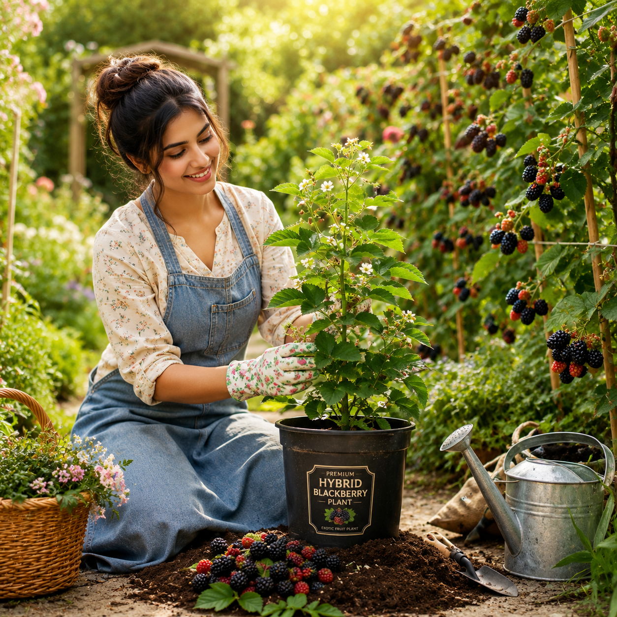 🍇 Premium Hybrid Blackberry Fruit Plant | High Yield Live Fruiting Plant 🍇