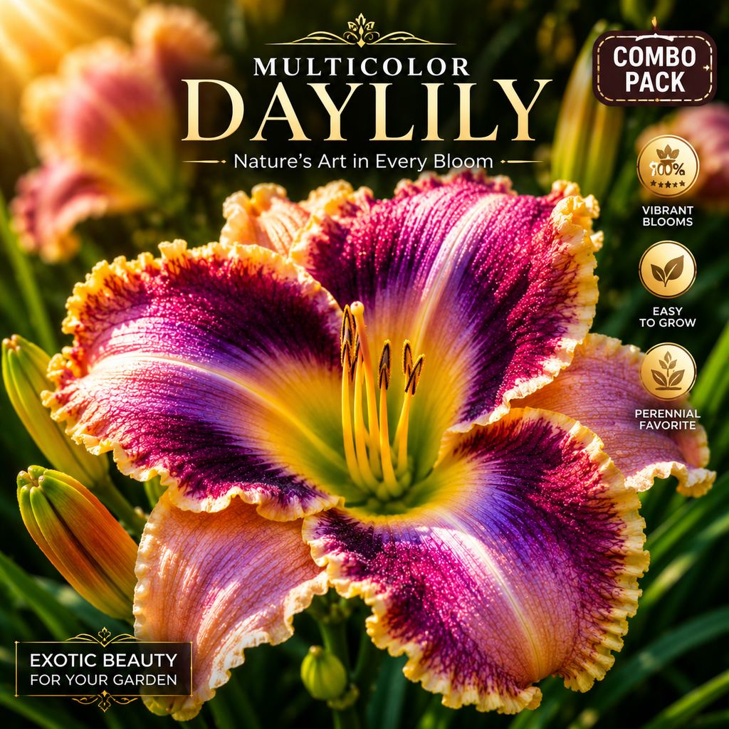🌸 Premium Multicolor Day Lily Bulbs Combo Pack | Rare Exotic Perennial Blooms | Easy to Grow Garden Flower 🌸