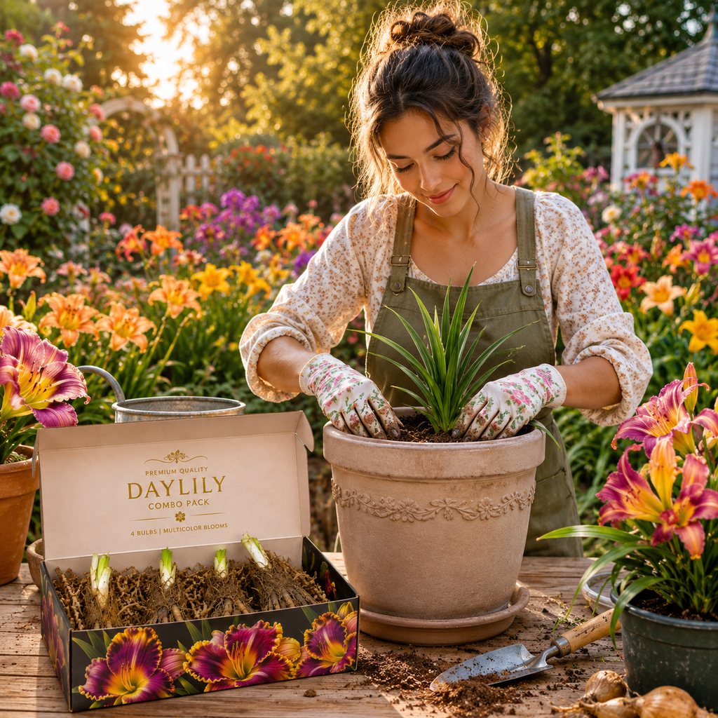🌸 Premium Multicolor Day Lily Bulbs Combo Pack | Rare Exotic Perennial Blooms | Easy to Grow Garden Flower 🌸
