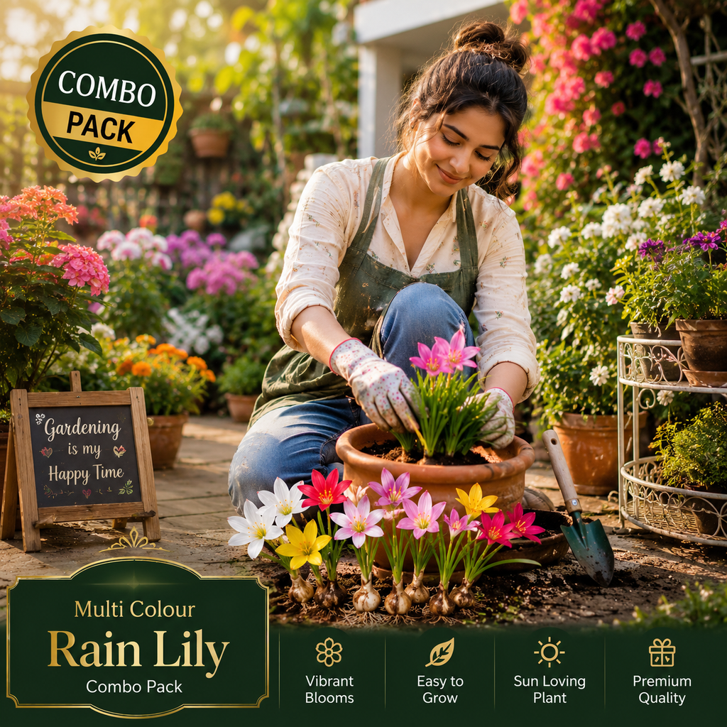 🌸 Mallick Premium Rain Lily Bulbs – Mix Colour Combo Pack  🌸