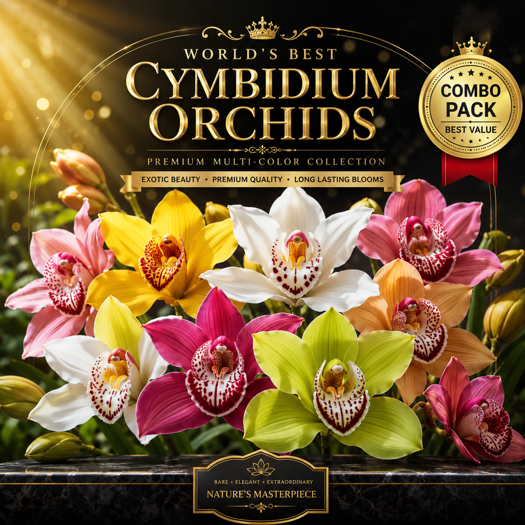 Premium Cymbidium Orchid Bulbs Combo Pack | Exotic Multicolor Bloom Collection