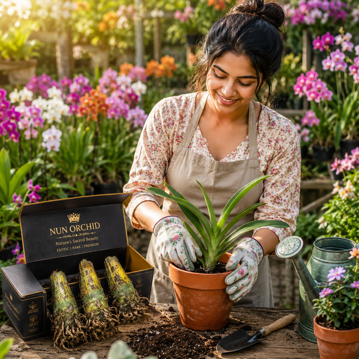 🌿 Nun Orchid – Nature's Sacred Beauty | Premium Exotic Flower Bulbs