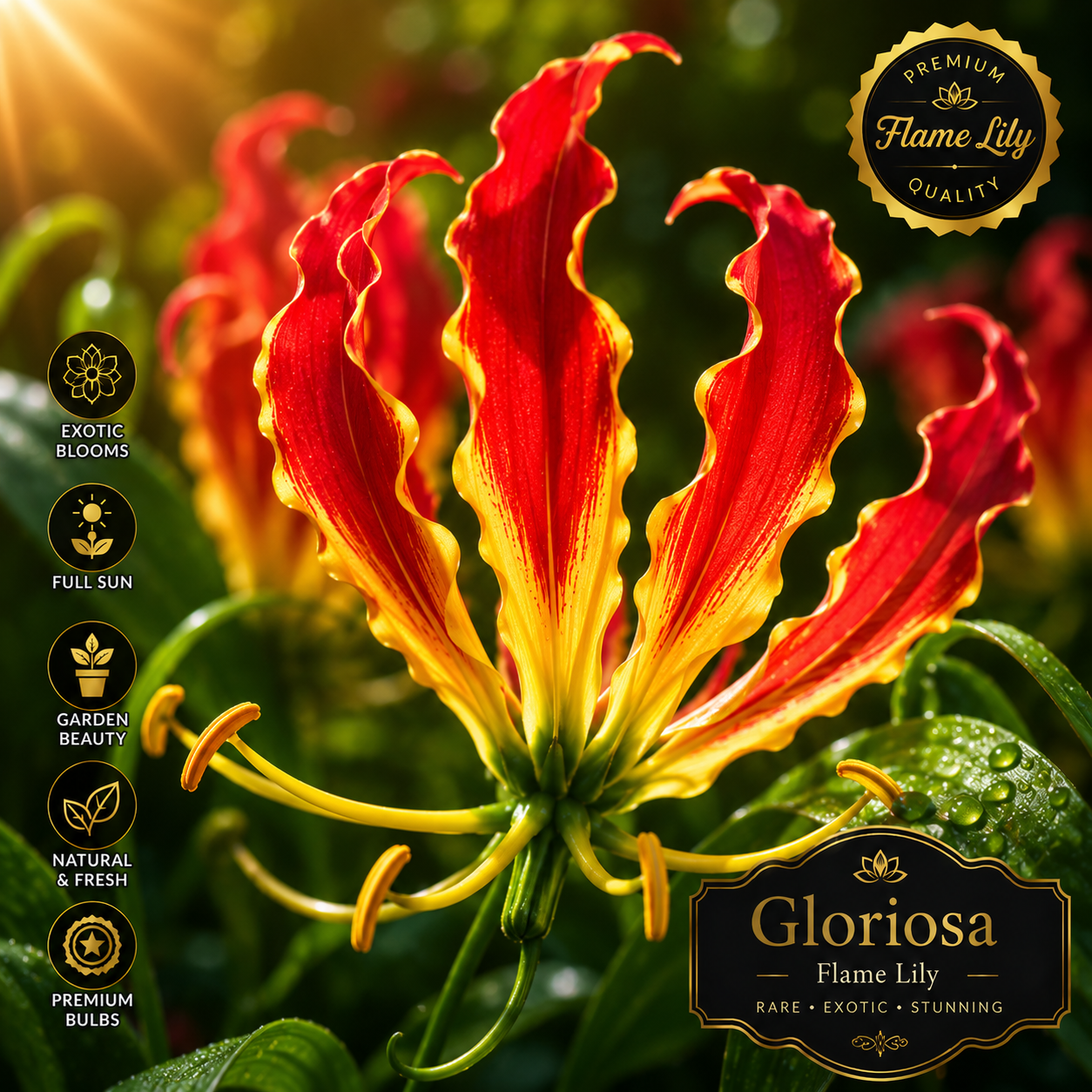 🌺 Premium Flame Lily (Gloriosa Lily) Bulbs Combo Pack | Rare Exotic Flowering Variety
