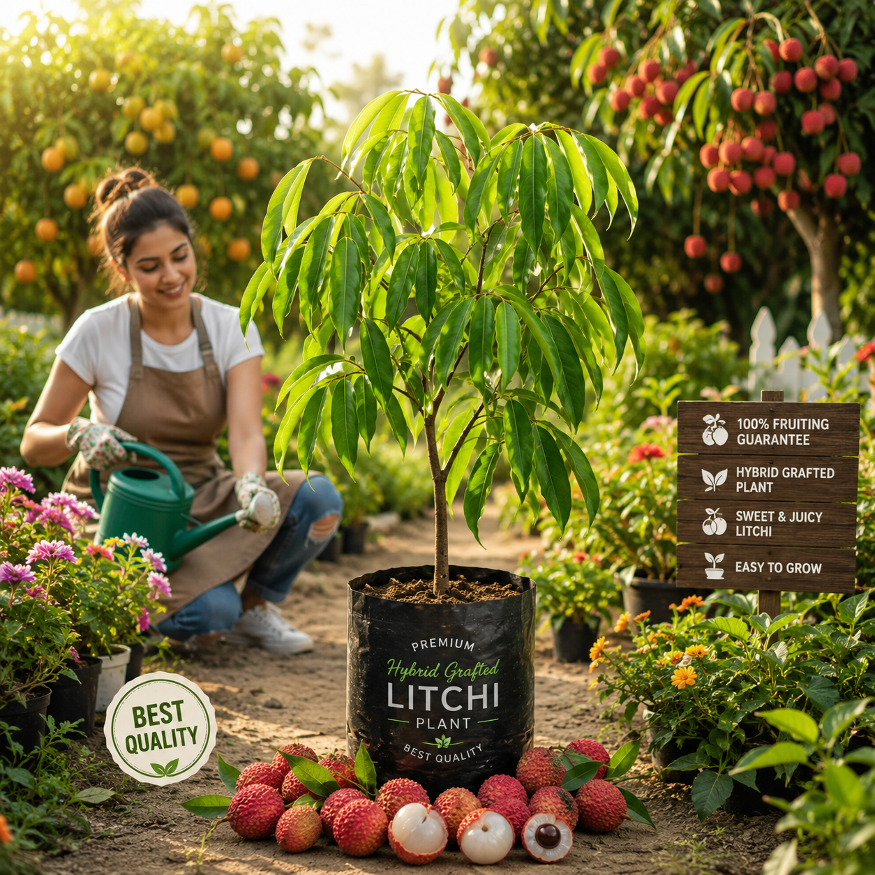 Title  🌿 Premium Hybrid Grafted Litchi Plant | Sweet & Juicy High-Yield Variety | Live Healthy Fruit Tree Sapling 🌿