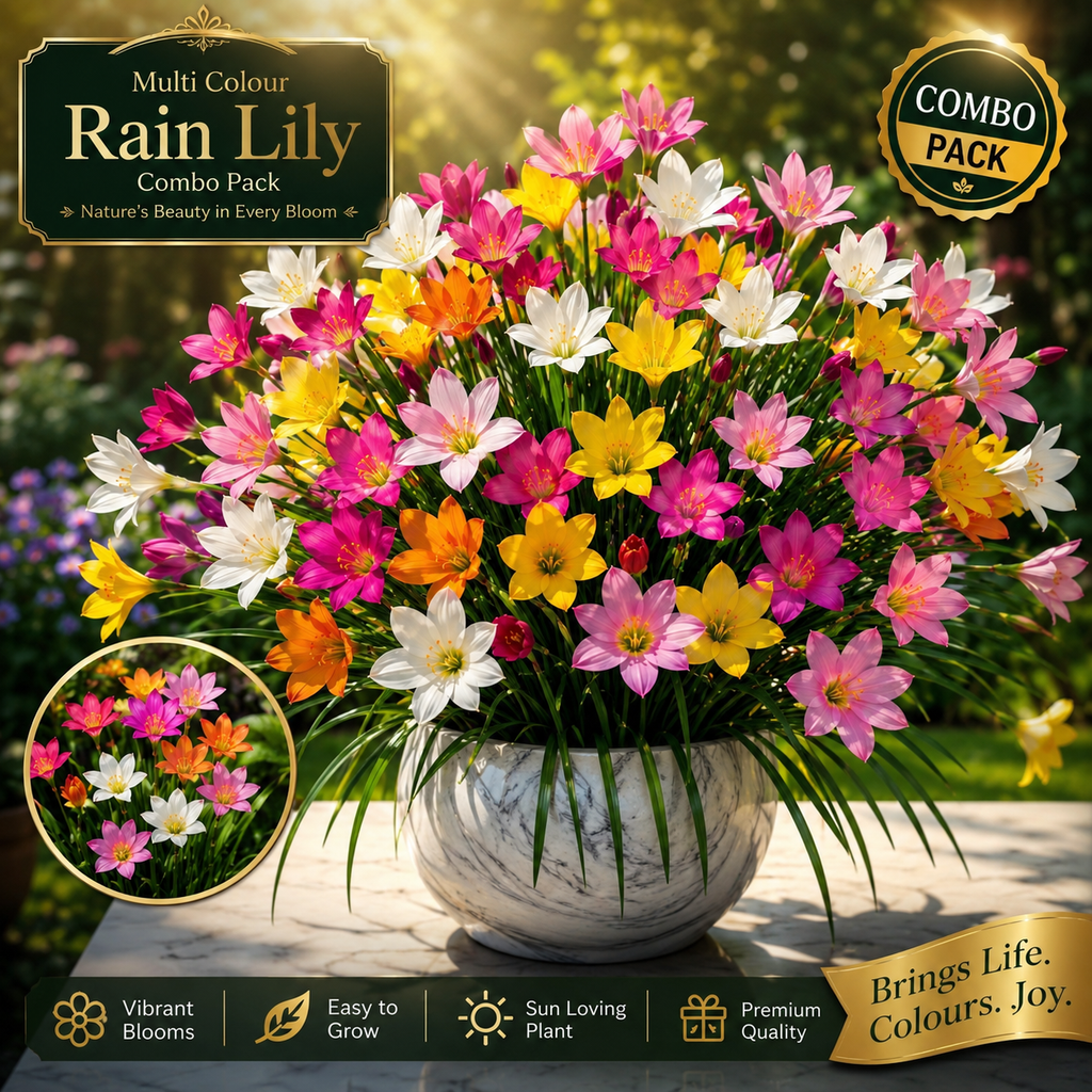 🌸 Mallick Premium Rain Lily Bulbs – Mix Colour Combo Pack  🌸